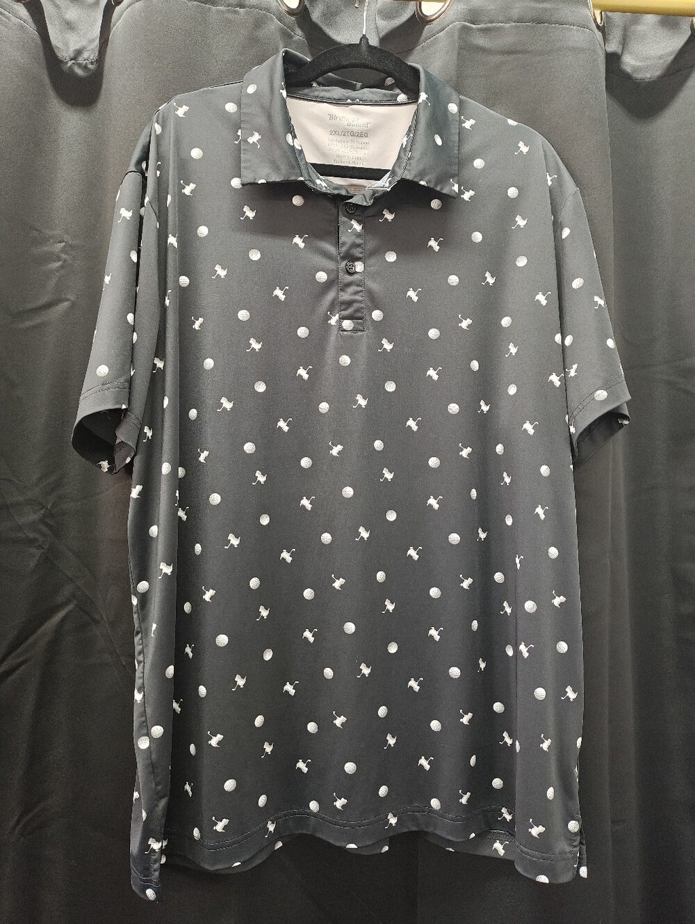 Birdie Bound Black Golf Polo Shirt Sz 2XL